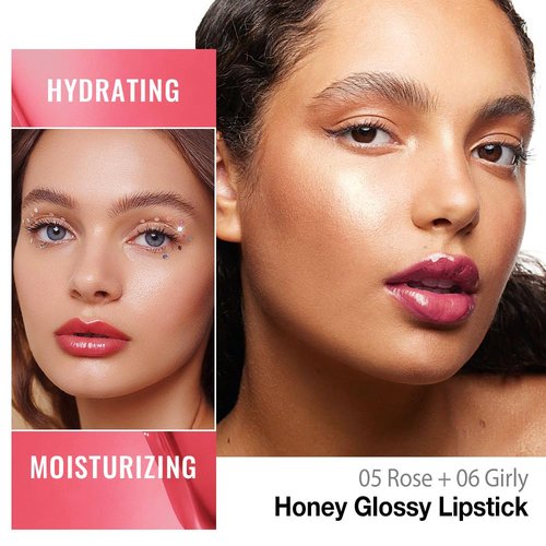 Kaely Honey Lipstick - Hydrating Tinted Lip Balm for Dry Lips | 2 Pcs in 05 Rose & 06 Girly