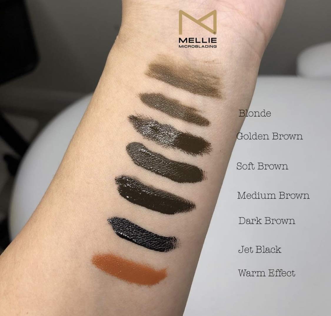 Mellie Microblading Pigment – 10 ml/.35fl.oz | Medical Grade | No Mixing | Long Lasting for Professionals Permanent Make Up Supplies (Warm Effect)