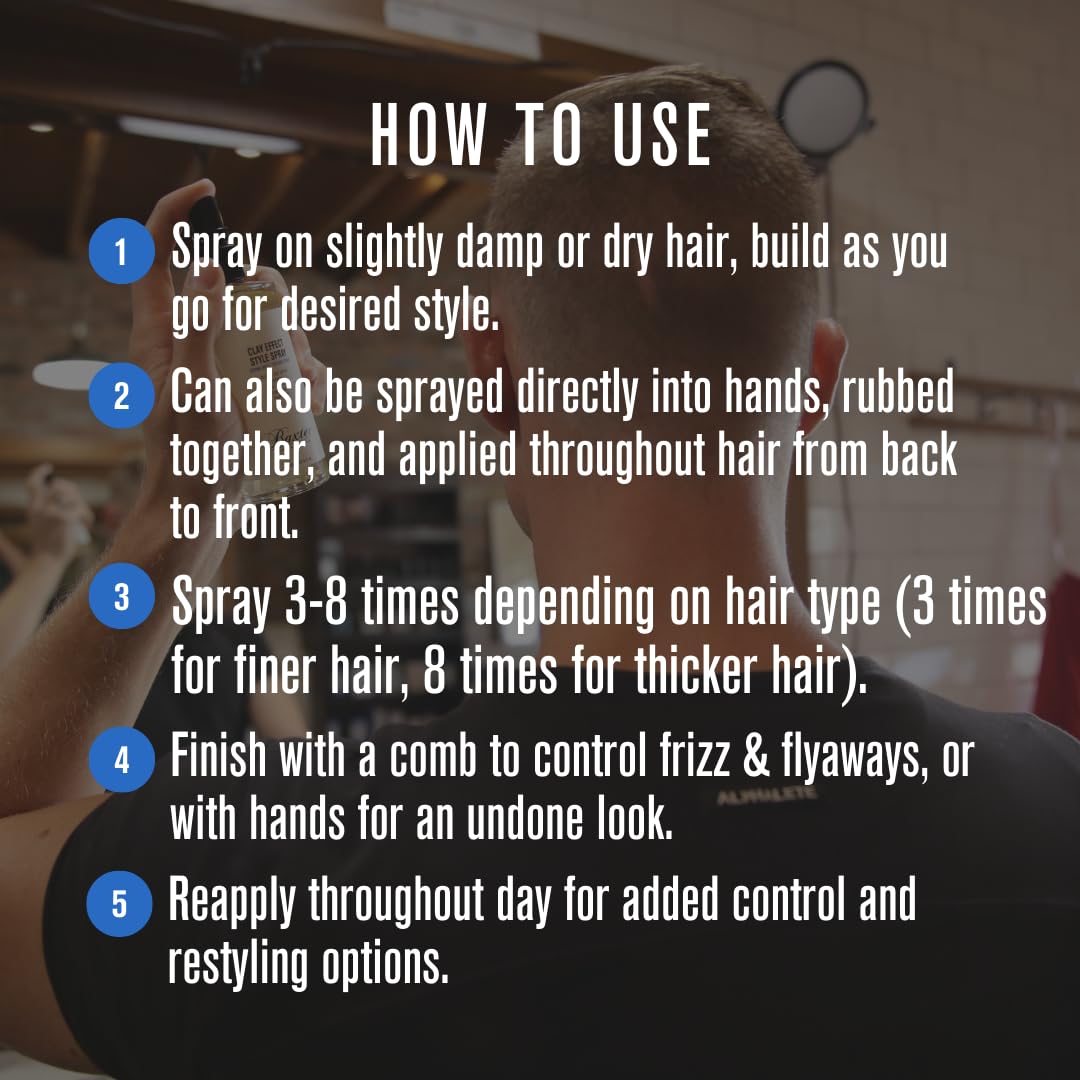 Baxter of California Clay Effect Spray for Men - Strong Hold Hair Styler with Textured Finish