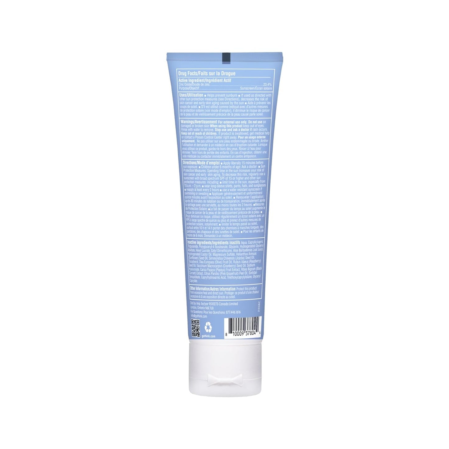 Thinksport SPF 50+ Mineral Sunscreen - Water Resistant, Broad Spectrum UVA/UVB Protection | 3 Fl Oz, Vegan & Reef Safe