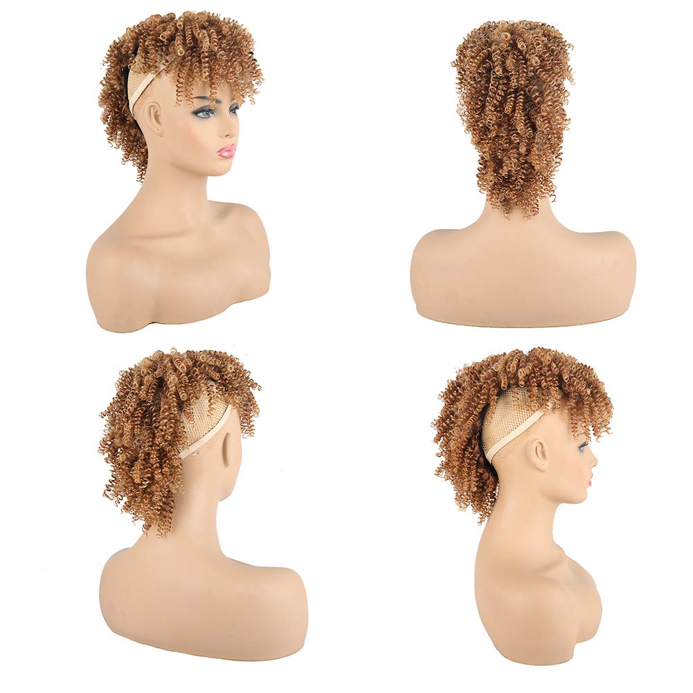 KRSI Synthetic Fauxhawk Hair Bun Ponytail with Bangs, 4/630#