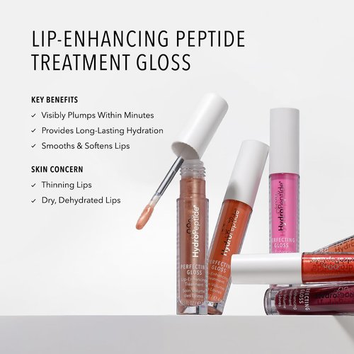 HydroPeptide Lip Plumping Gloss - Hydrating Collagen-Boosting Treatment in Beach Blush, 0.13 Ounce