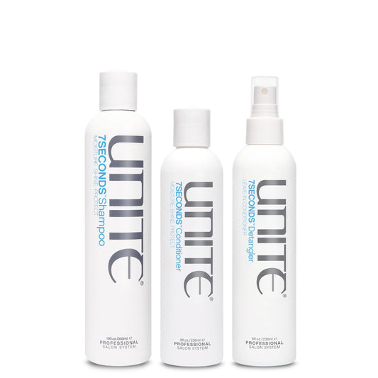 UNITE Hair 7SECONDS Shampoo, Conditioner & Detangler - Hydrates, Strengthens & Protects - 8 Fl Oz, 10 Fl Oz