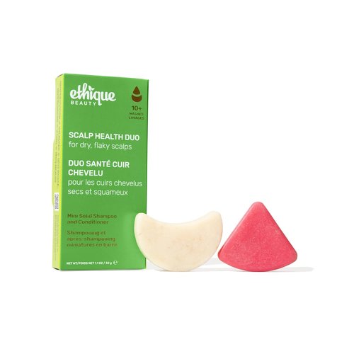 Ethique Beauty Mini Sampler Solid Shampoo & Conditioner Bar Set - Scalp Health for Itchy, Dry Scalps | Plastic-Free, Vegan - Travel Size - 2 Pack
