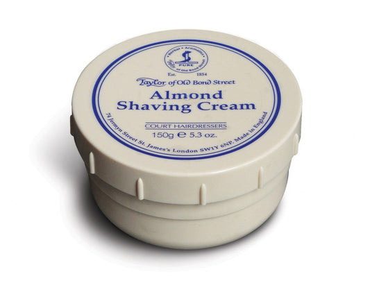 Taylor of Old Bond Street Almond Shaving Cream Bowl - Luxurious 5.3 Ounce Moisturizing Formula