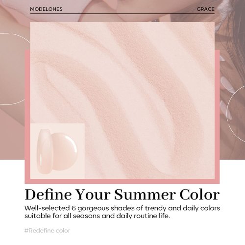 Modelones Dip Powder Nail Art - Translucent Sheer Nude Color | 28 Long-Lasting DIY Salon Powder
