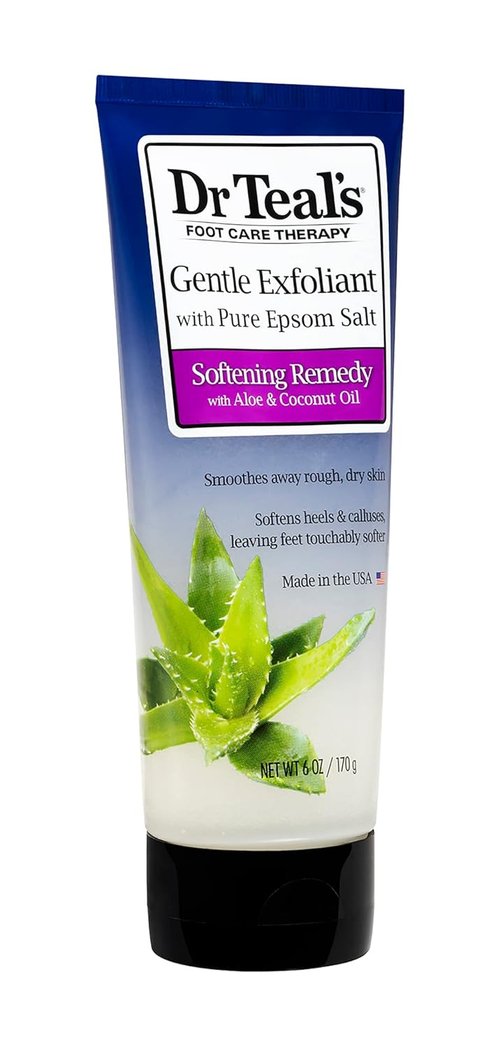 Dr. Teal's Foot Scrub - Gentle Exfoliant With Epsom Salt | 6 Ounce Size for Soft Feet