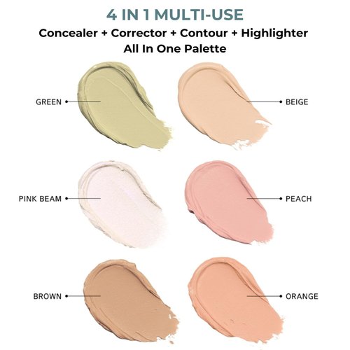 ABOUT TONE Multi Palette - All-In-One Concealer, Corrector & Highlighter for Flawless Coverage