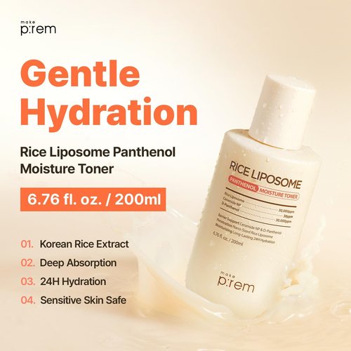 P:REM Rice Liposome Toner - Hydrating Daily Skincare with Ceramide NP & Panthenol | 6.76 fl. oz. (200ml)