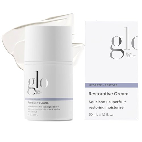 Glo Skin Beauty Restorative Cream - Hydrating Face Moisturizer with Resveratrol & Squalane | 1.7 oz for Dry, Sensitive & Aging Skin