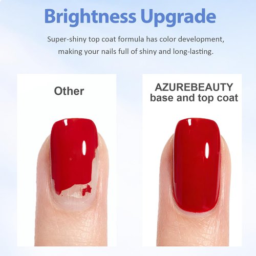 AZUREBEAUTY 2-in-1 Base & Top Coat Nail Polish - Clear Quick-Dry Strengthener for High-Gloss Shine