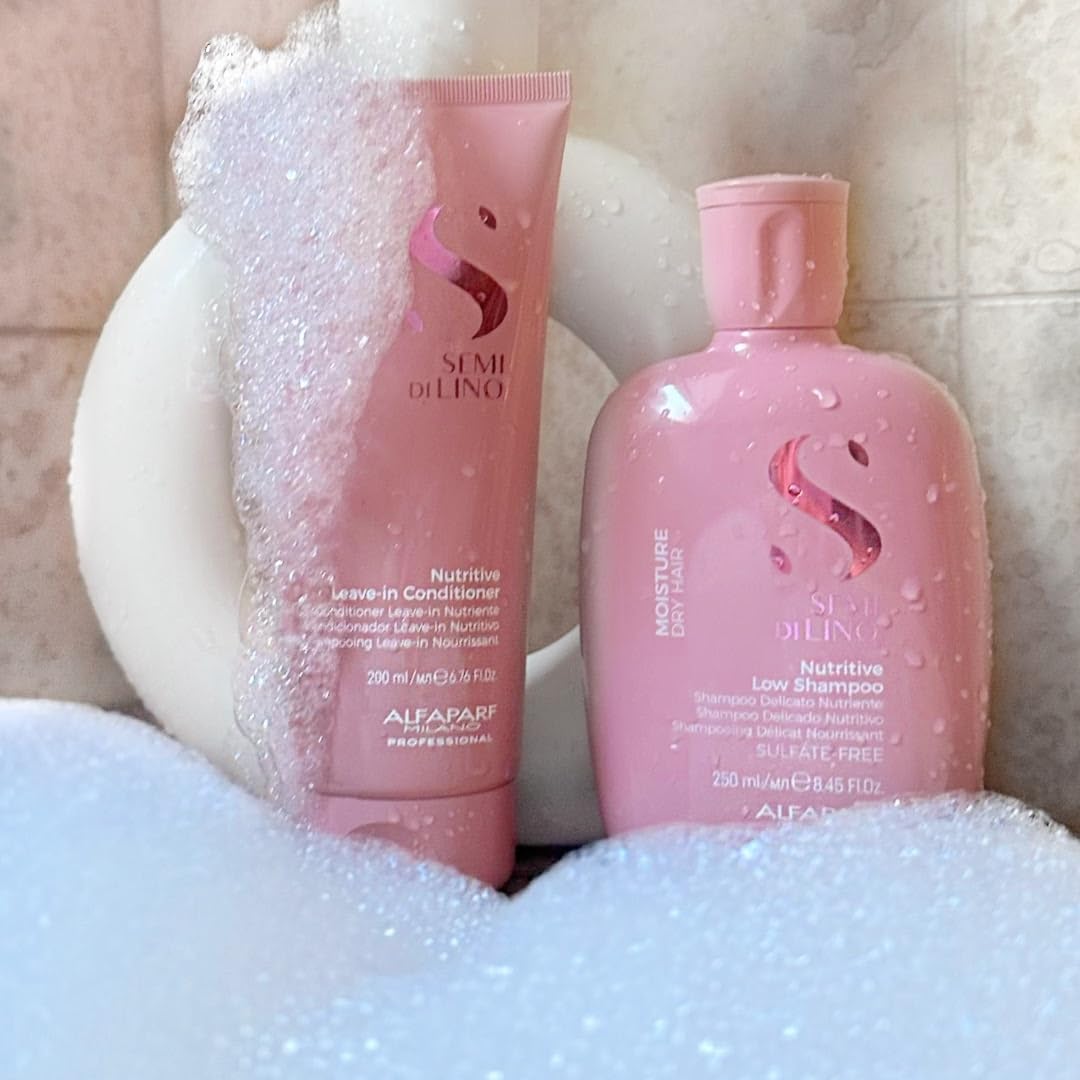 Alfaparf Milano Semi Di Lino Moisture Nutritive Shampoo - Sulfate & Paraben Free for Dry Hair | Salon Quality