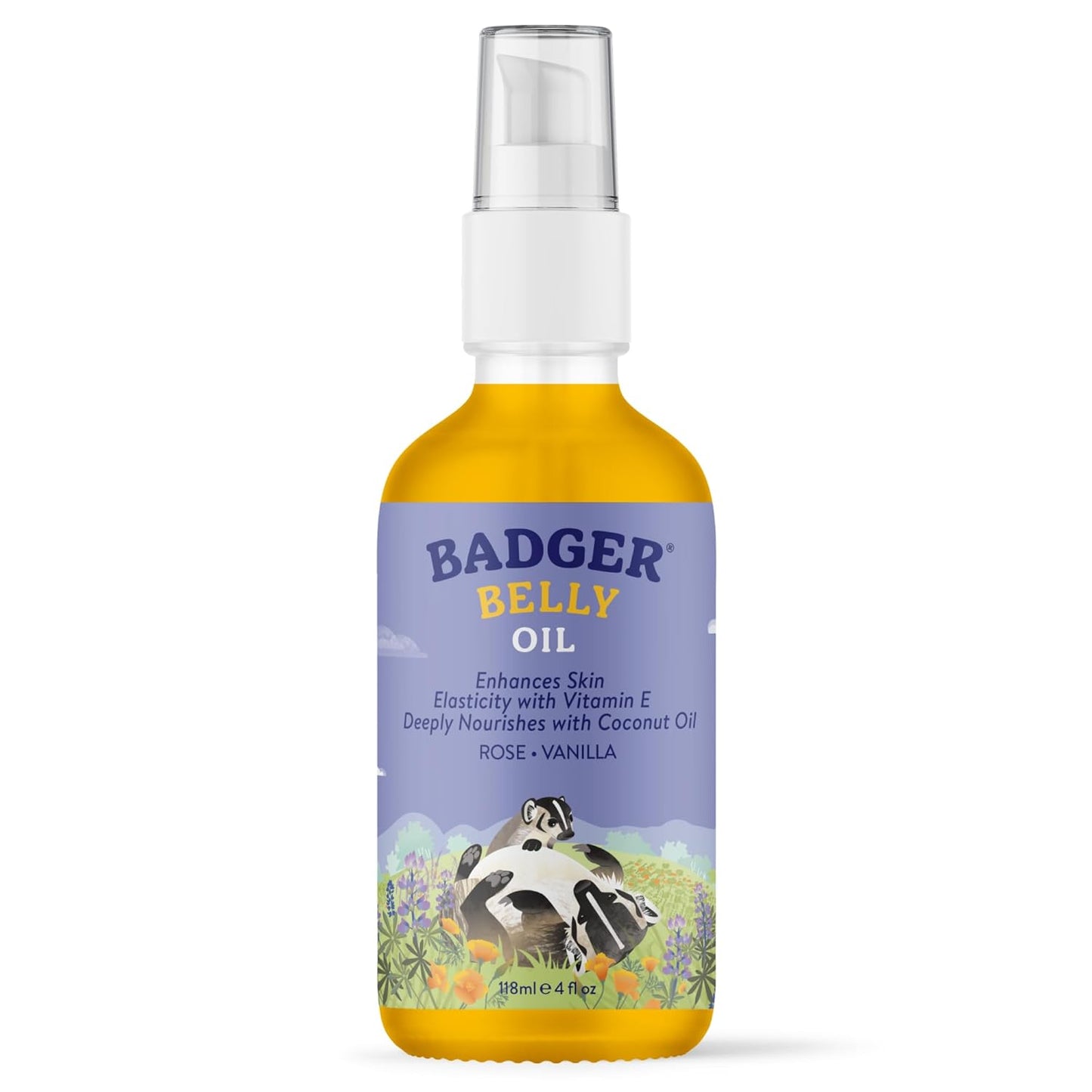 Badger Organic Pregnant Belly Oil - Nourishing Jojoba & Coconut Blend - 4 oz.