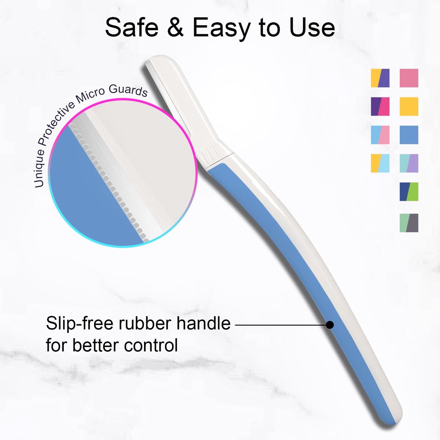 Skiennix Dermaplane Razor Set - 9-Piece Face & Eyebrow Razor Kit for Smooth Skin | Aegean Frost