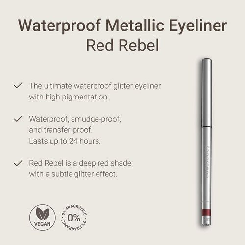 Sandstone Scandinavia Hypoallergenic Waterproof Eyeliner Pencil - Red | Fragrance-Free, Vegan, Smudge-Proof for Sensitive Eyes