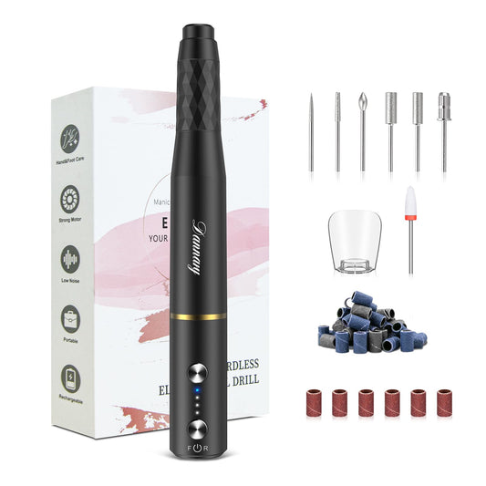 Electric Nail Drill Professional Efile Nail Drill Kit for Acrylic, Gel Nails, Manicure Pedicure Kit for Polishing Shape Tools(Black)