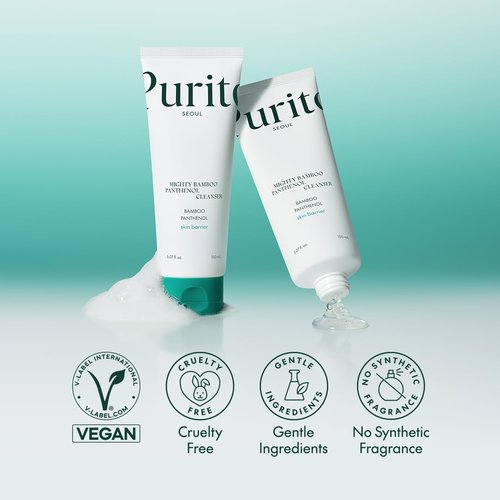 PURITO Mighty Bamboo Cleanser - Gentle Moisturizing Face Wash for Sensitive Skin | Vegan & Cruelty-Free, 150ml