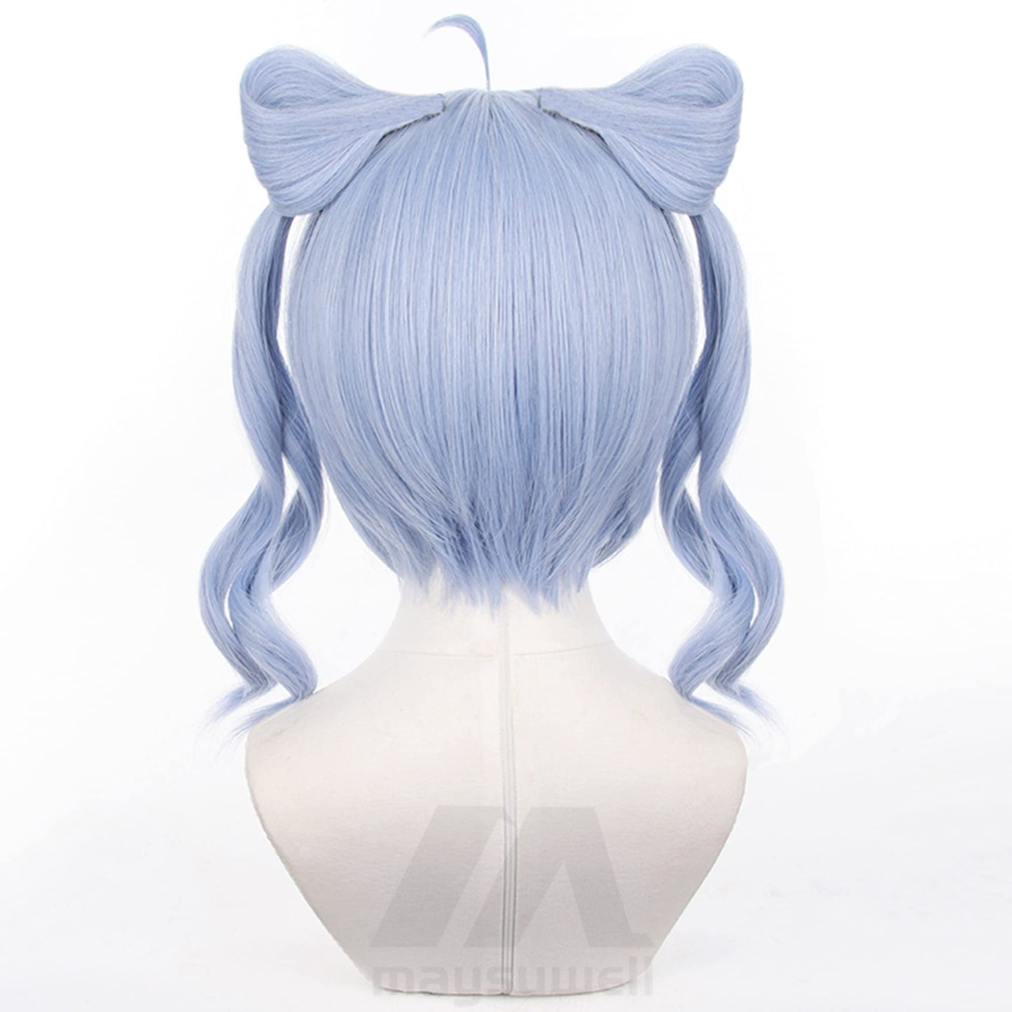 Vtuber Zaion Cosplay Wig with Blue Short Curly Hair Synthetic Fabric for Women with Free Wig Cap for Comic Con, Anime Cosplay Show, Halloween