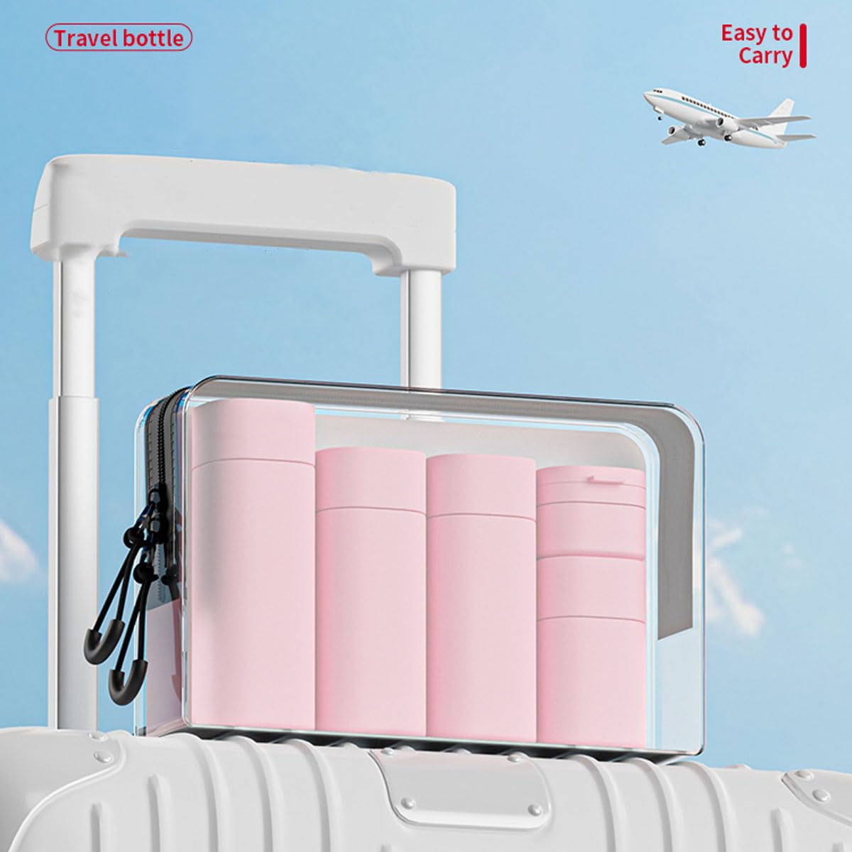 cirea Travel Bottles Set - TSA Approved Leak Proof Squeezable Containers for Toiletries, Conditioner, Shampoo, Lotion & Body Wash Accessories (pink)