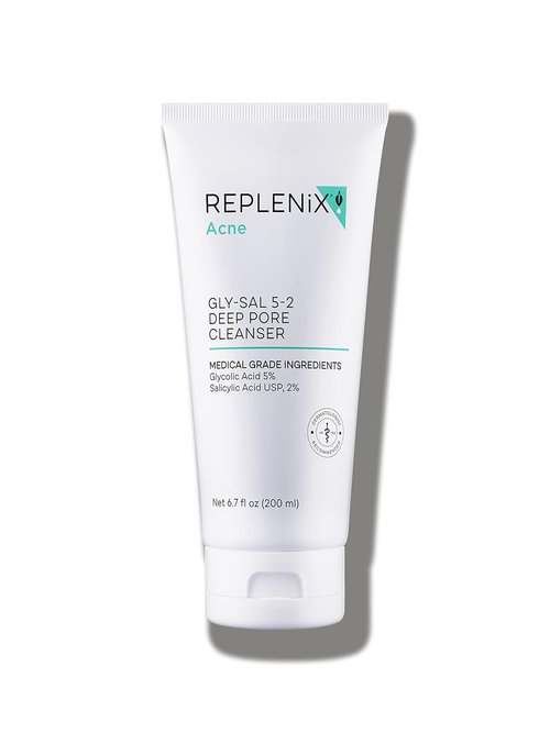 Replenix Gly-Sal Deep Pore Facial Cleanser - Oil-Free 5% Glycolic & 2% Salicylic Acid for Acne-Prone Skin | 6.7 fl. oz