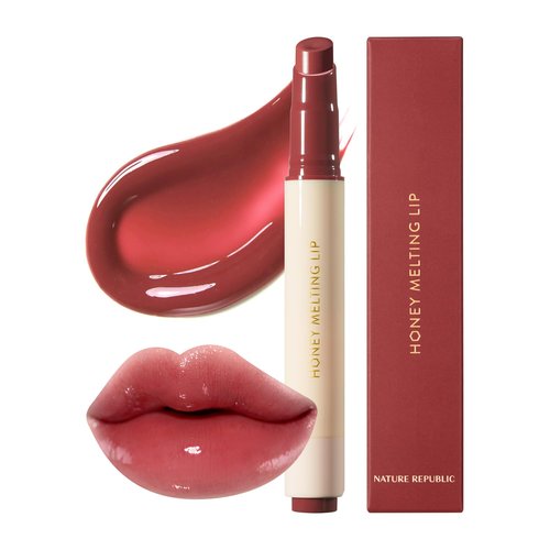 Nature Republic Honey Melting Lip Stick - Hydrating Gloss with Sheer Tint & Glowy Finish | 05 Plum