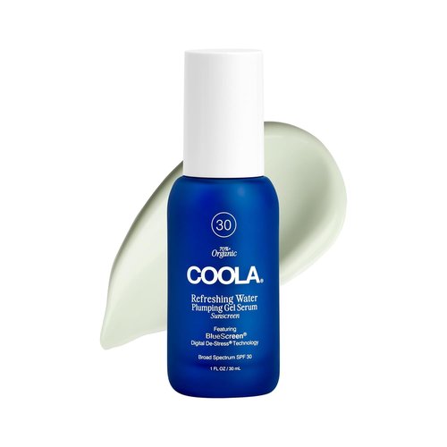 COOLA Refreshing Water Plumping Gel with SPF 30, Dermatologist Tested Face Sunscreen with Hyaluronic Acid, Organic Aloe, and Coconut Water, 1 Fl Oz