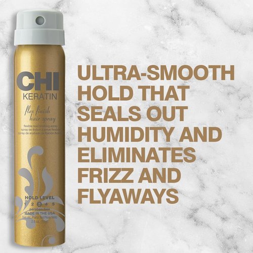 CHI Keratin Flex Finish Hair Spray - Lightweight Formula for Smooth Styling & Frizz Control | 2.6 Oz