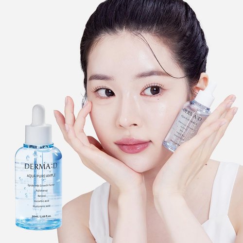 DERMA:D Korean Ampoule Hyaluronic Acid Serum – Deep Hydration & Multi-Benefit Formula with Panthenol, Vitamin C, Retinol – Moisturizing Face Serum for Radiant, Even Complexion – 1.69 fl oz