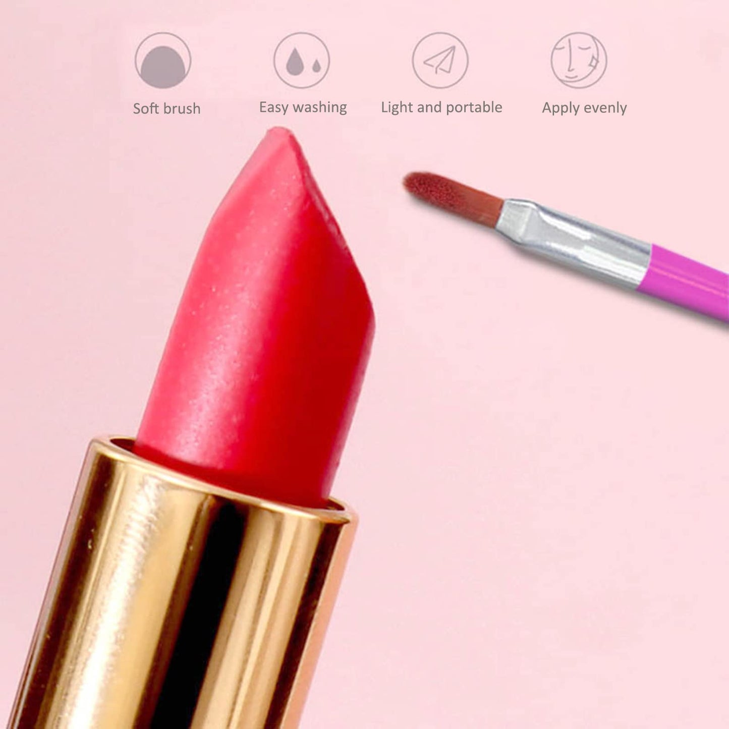 FantasyDay Disposable Makeup Lip Brushes - 100pcs/Set Mini Lip Applicator Eyeshadow Wands, Portable Lip Gloss Brush for Easy Evenly Applying Lip Makeup No Shedding #6