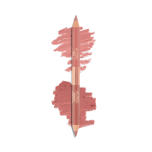 Charlotte Tilbury Lip Cheat Contour Duo - Dual-Sided Lip Liner Pencil for Sculpting & Filling - Prevents Lipstick Feathering