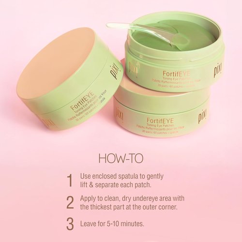 Pixi FortifEYE Firming Hydrogel Eye Patches - Vegan Collagen for Puffy Eyes & Fine Lines | 30 Pairs