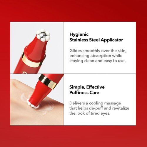 Cell Fusion C Red Ultimate Eye Cream - Retinal & Dual Peptide Cooling Roll-On for Depuffing, 0.5 fl. oz.
