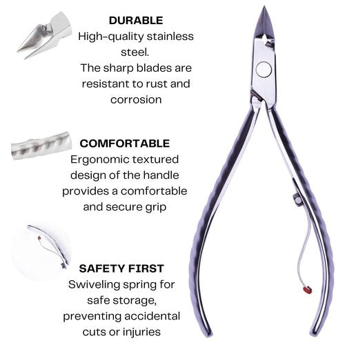 Mundial Nail Care 3-Piece Set | Professional Stainless Steel Cuticle Nippers & Manicure Tools