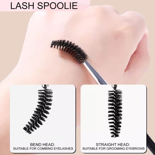 KINGMAS Eyebrow Brush - Professional Duo Angled Brush for Shaping Brows & Lashes | Black