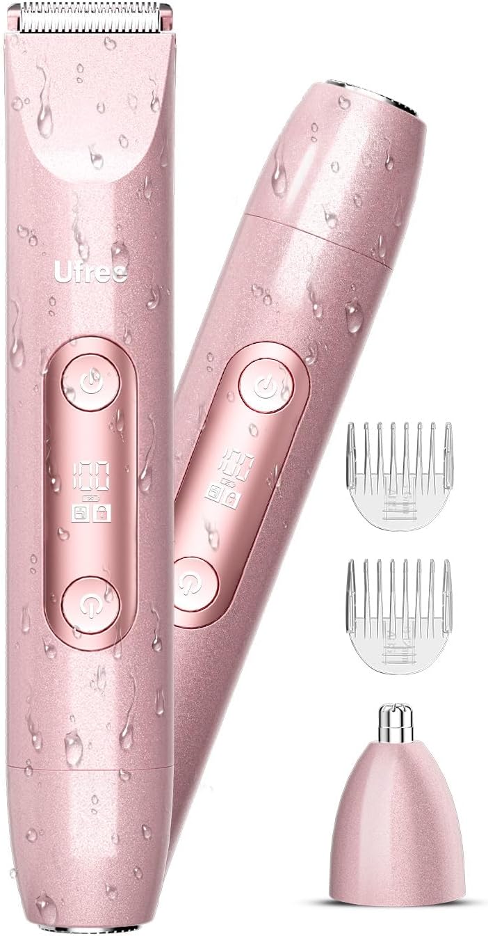 Ufree Bikini Trimmer - Electric Dual Head Razor for Women | Waterproof Rechargeable Shaver for Body & Face