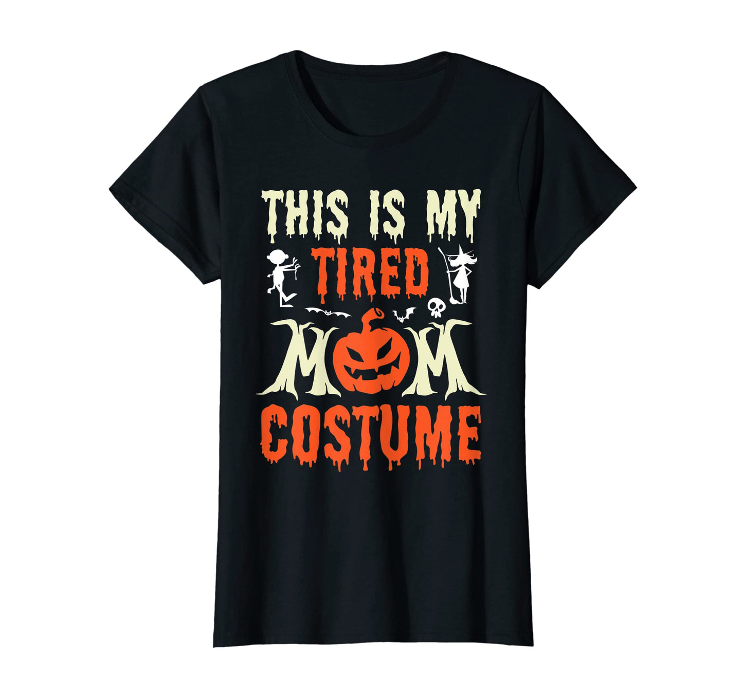 Womens Funny Halloween Women Fun This is My Tired Mom Costume T-Shirt