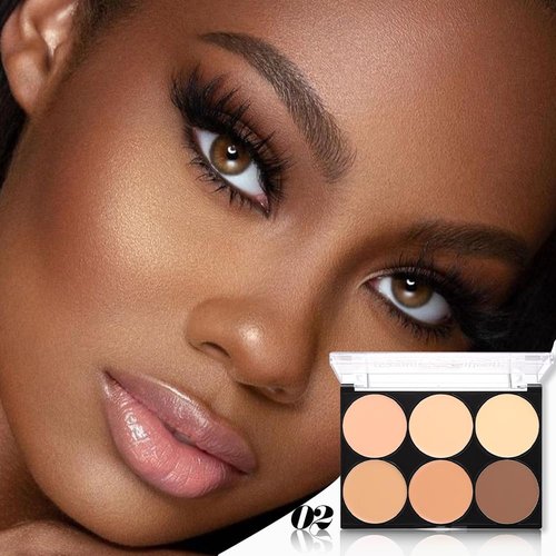 Evpct Full Coverage Cream Contour Palette - 6 Color Concealers with Brush for Mature Skin | Waterproof