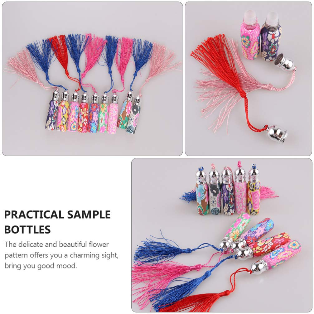 Healifty 6 Pcs Soft Ceramic Roller Bottle Essential Oil Rollers Roller Bottles Perfume Sample Bottles Clear Glass Carafes Reusable Perfume Bottles Glass Bottle Travel Polymer Clay Liquid