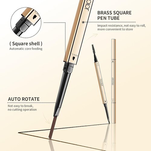 Docolor Micro Brow Pencil - Dual-Sided Definer for Women | Ultra-Fine Microblading, Soft Brown & Black (2 Count)