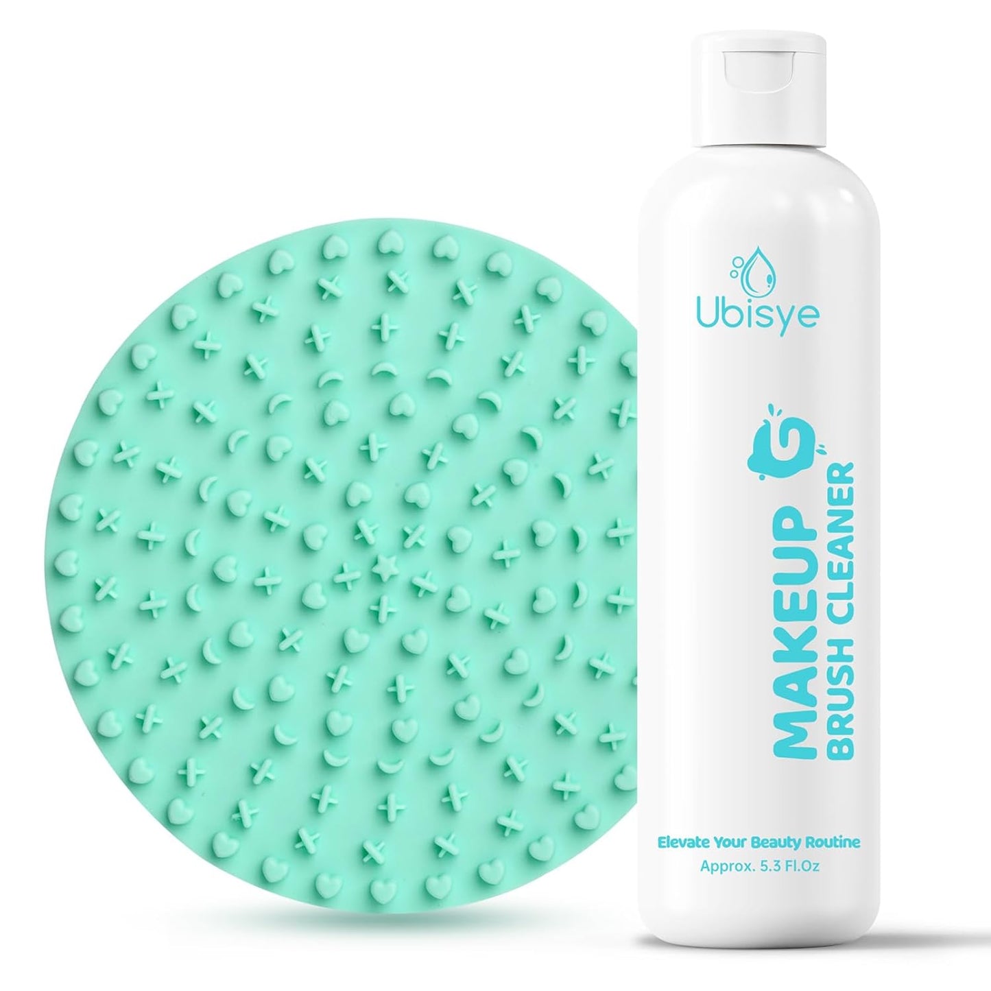 Skiennix Makeup Brush Cleaner - Gentle Vegan Solution with Silicone Cleaning Mat | 2-Piece Set
