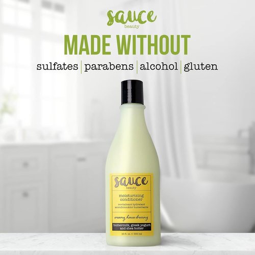 Sauce Beauty Creamy House Dressing Hair Conditioner - Frizz Control for Curly Hair (10 Fl Oz) | Moisturizing with Shea Butter & Buttermilk