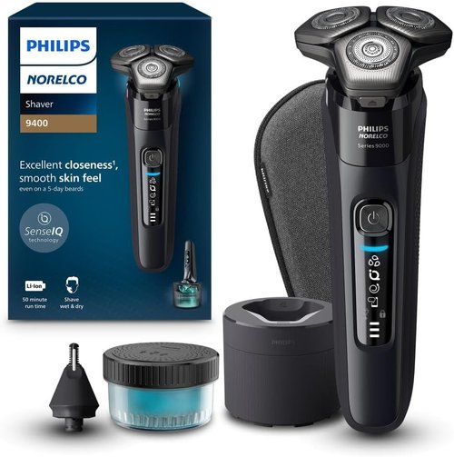 Philips Norelco Shaver Series 9400 - Wet & Dry Electric Shaver with Lift & Cut Technology | Model S9606/80