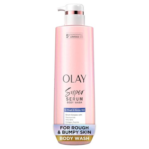 Olay Super Serum Body Wash - Hydrating & Renewing Exfoliating Formula for Rough Skin | 18.5 fl oz