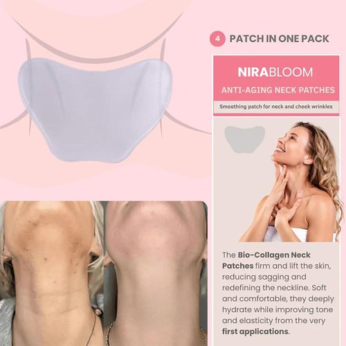 Korean Bio-Collagen Necklift Mask - Hydrating & Firming Silicone Patches for Youthful Neck (2 Pack)