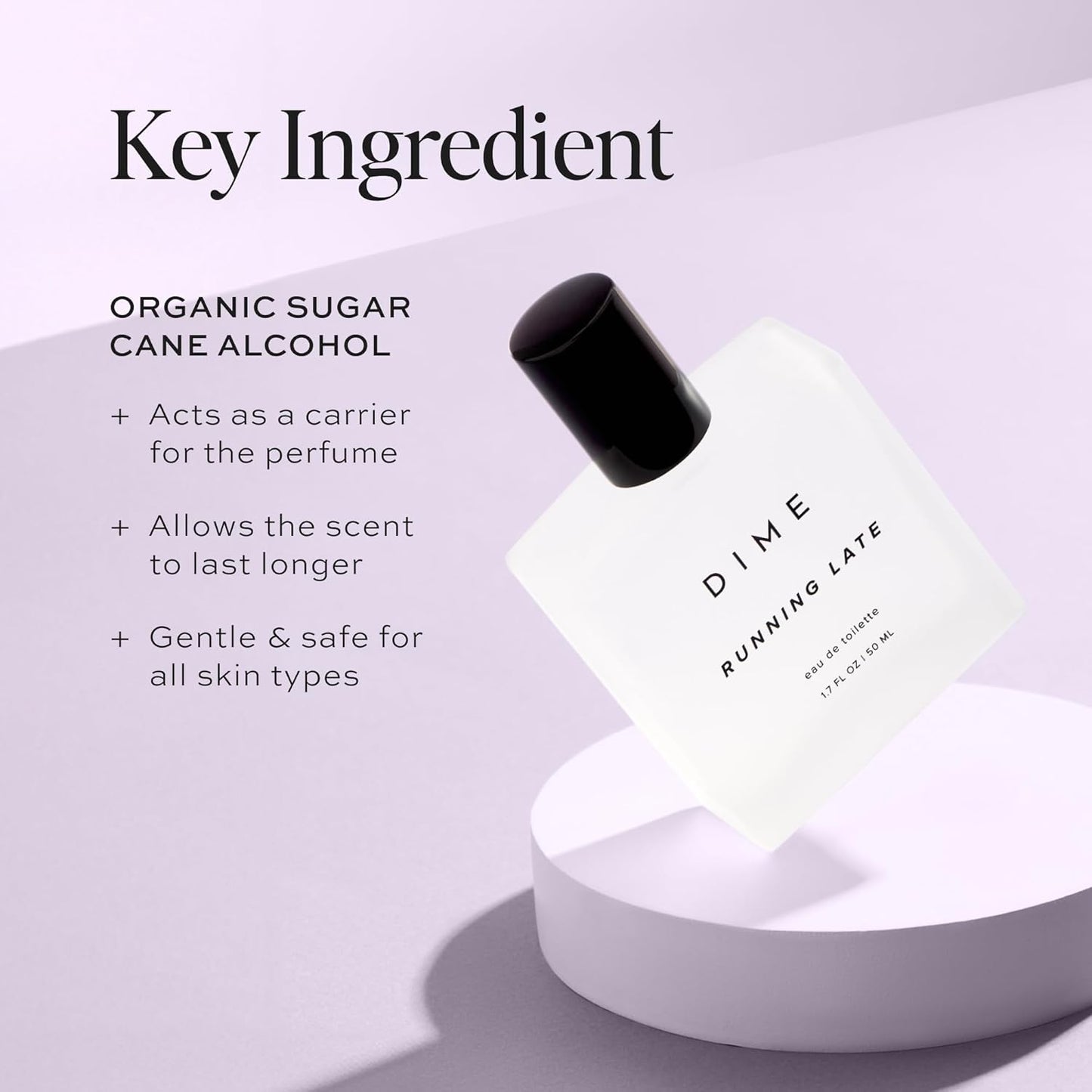 DIME Beauty Running Late Perfume - Energizing Fragrance for On-the-Go Women | 1.7 oz / 50 ml