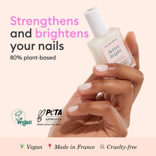Manucurist Active Bright Nail Perfector - Vegan Brightening Treatment Polish - No Lamp - White Color