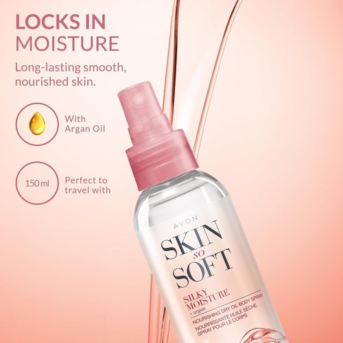AVON Skin So Soft Argan Body Oil - Hydrating Dry Oil Spray for Glowing Skin | 150ML (2-Pack)