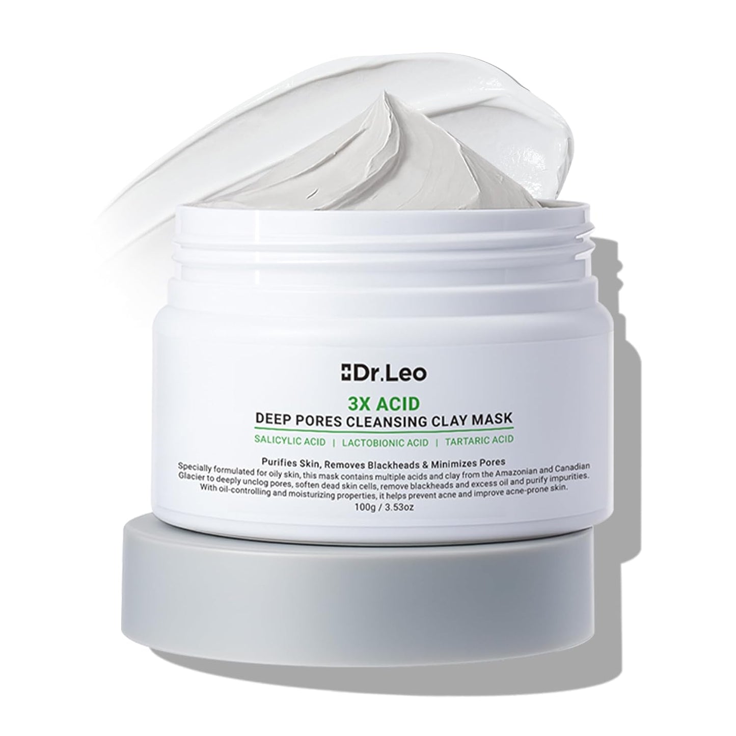 Skiennix 3X Acid Clay Mask - Deep Cleansing Facial Skincare for Pore Minimizing & Detox | 3.53 oz