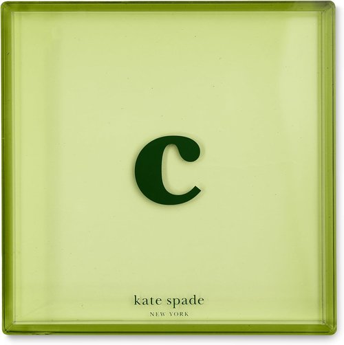 kate spade new york Initial Decorative Initial Tray, Personalized Acrylic Vanity Letter Tray, Just Mine (C)