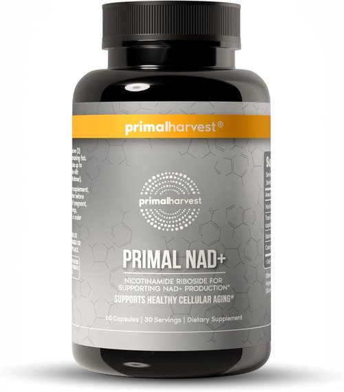 Primal Harvest NAD+ Supplement - Cellular Health & Energy Boost with Nicotinamide Riboside | 60 Capsules